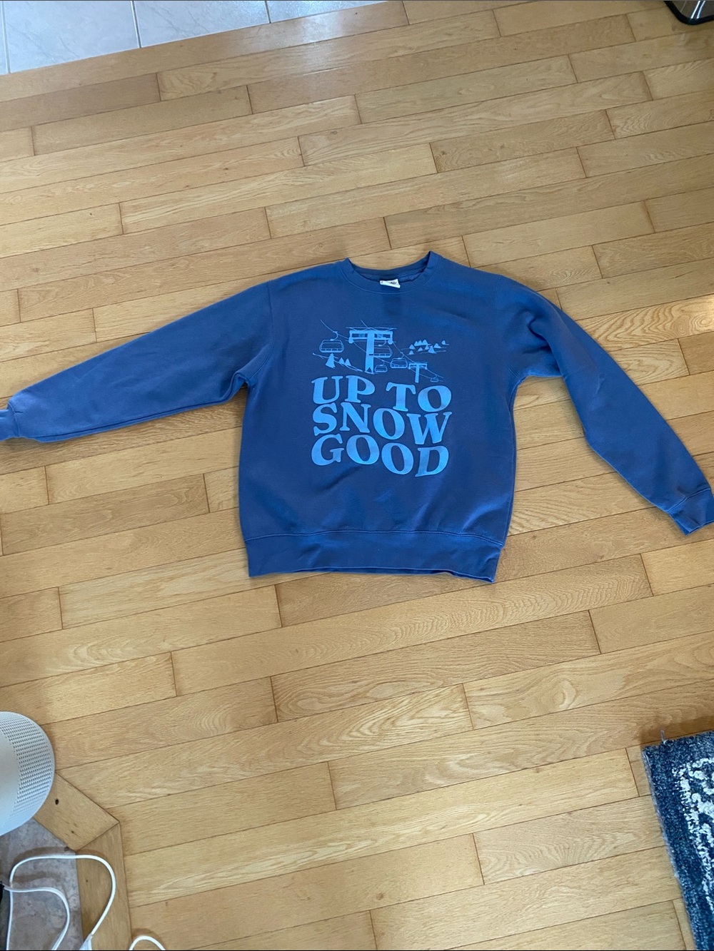 Blue 'Up To Snow Good' Graphic Crewneck Sweater